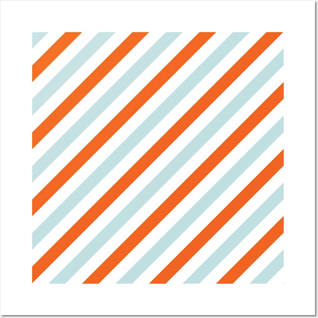 Blue & Orange Stripes Wall Art by StripePatterns